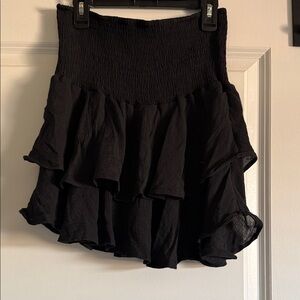 Women's Black Tiered Ruffle Skirt